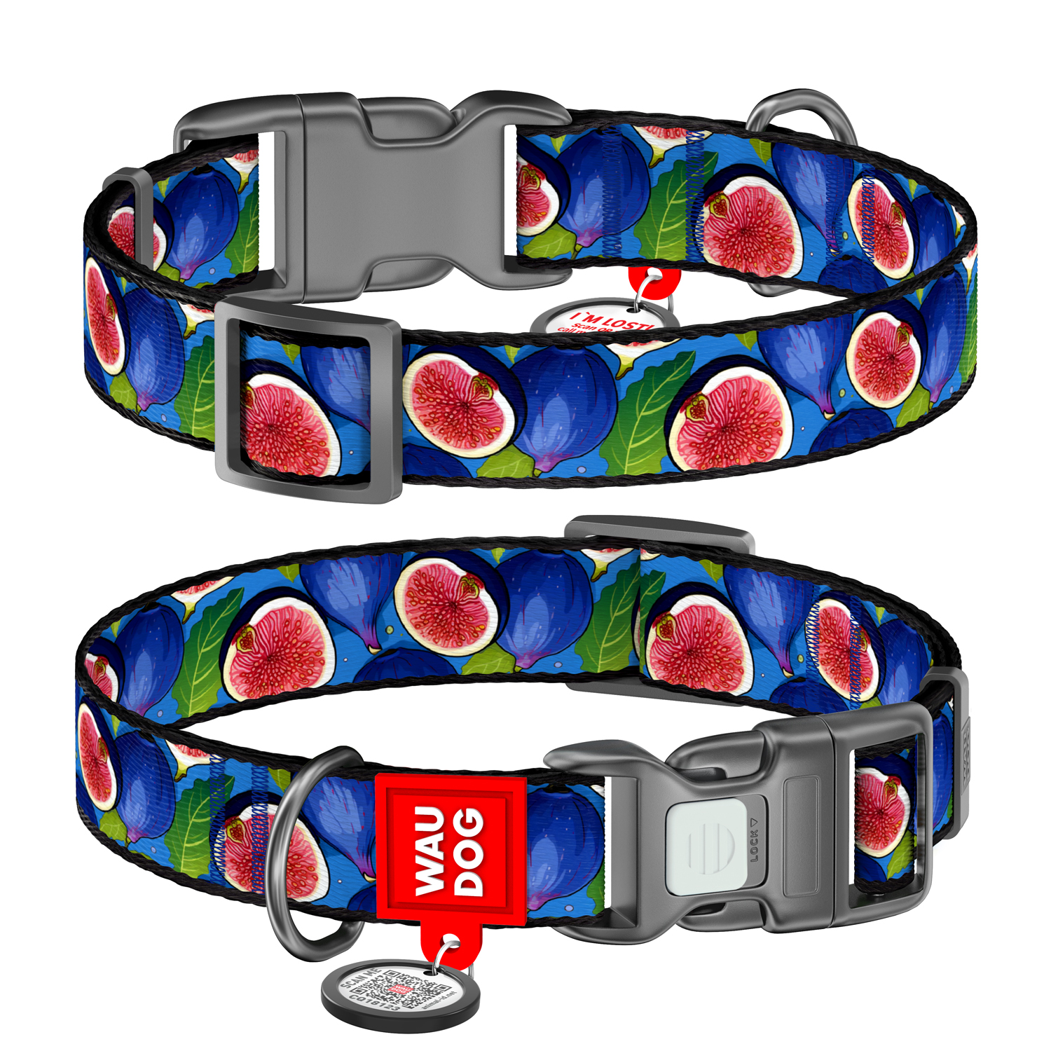 Waudog Zgardă nylon câine colecția Fig, cu QR