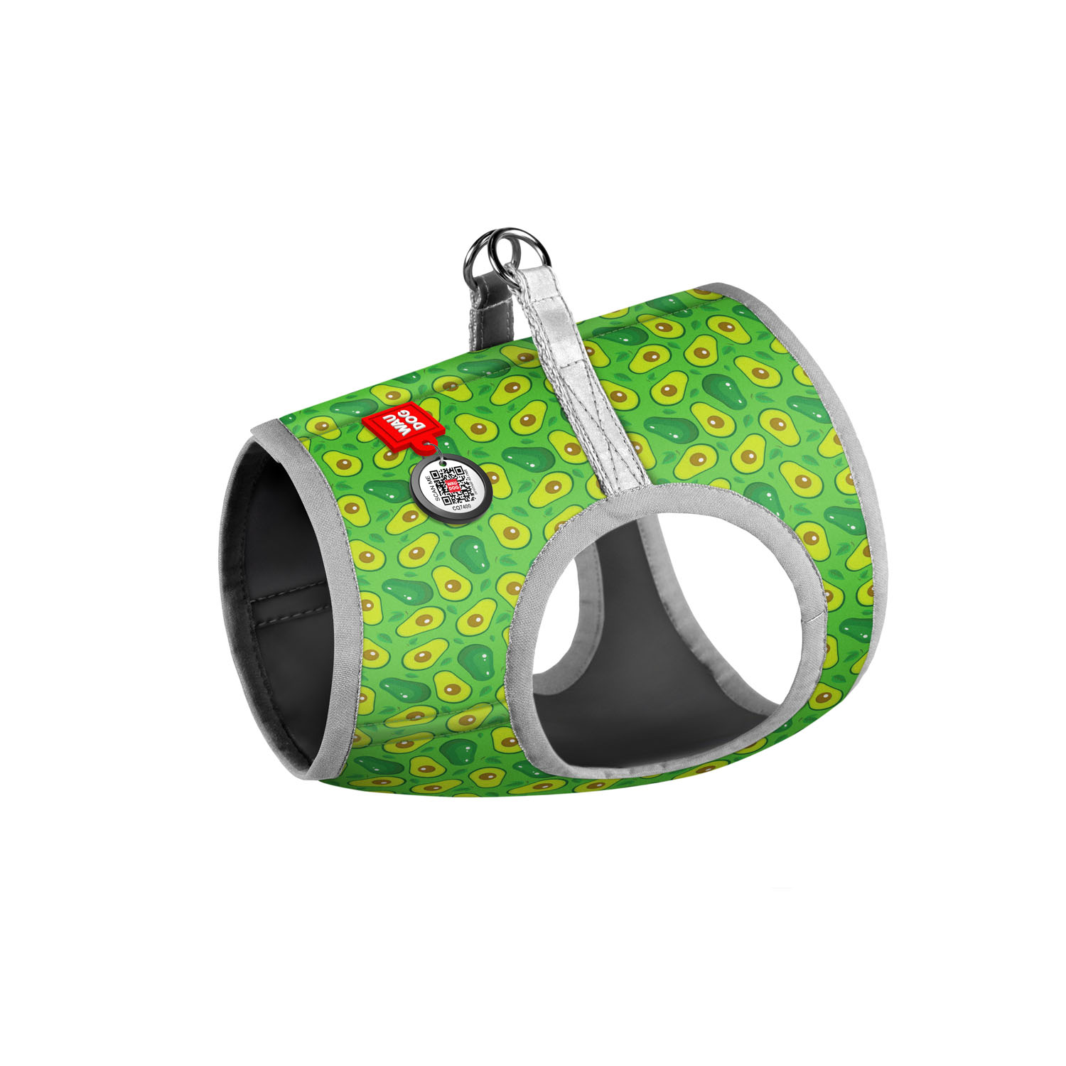 Waudog Ham moale câine colecția Avocado (pentru rase brachiocefalice), cu QR, mărimea S2