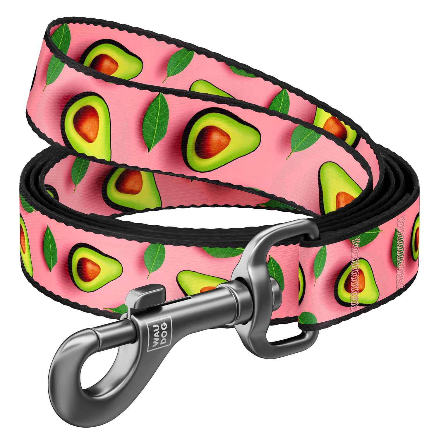 Waudog Lesă nylon colecția Avocado on Pink, mărimea S