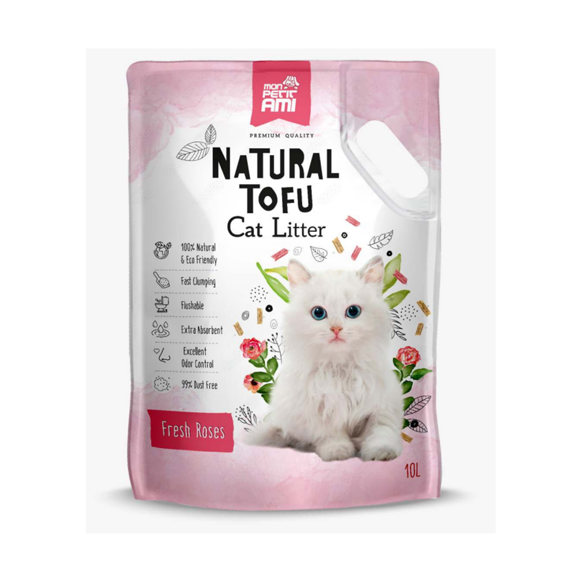 Mon Petit Ami Așternut Tofu Trandafiri 10L pentru pisici