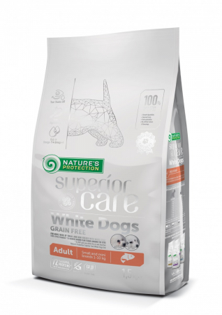Superior Care White Dogs Talie Mică & Mini Adult Fără Cereale cu Somon 1.5kg