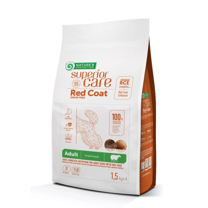Superior Care Red Coat Fără Cereale Adult Talie Mică & Mini cu Miel 1.5kg