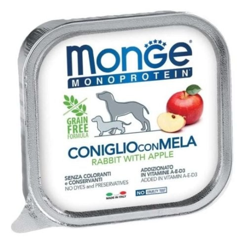 Monge Monoprotein Pateu Iepure cu Măr, 150 g