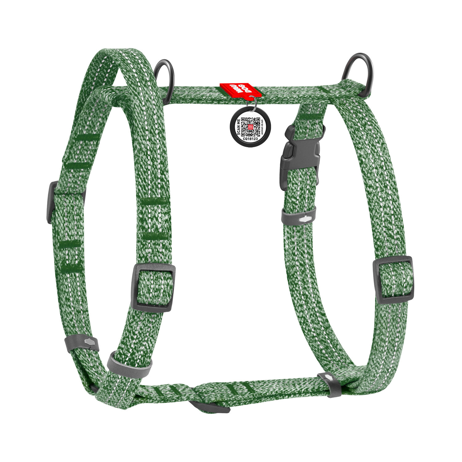 Waudog Ham câine din bumbac reciclat (Re-cotton), cu mâner și QR - imagine 2