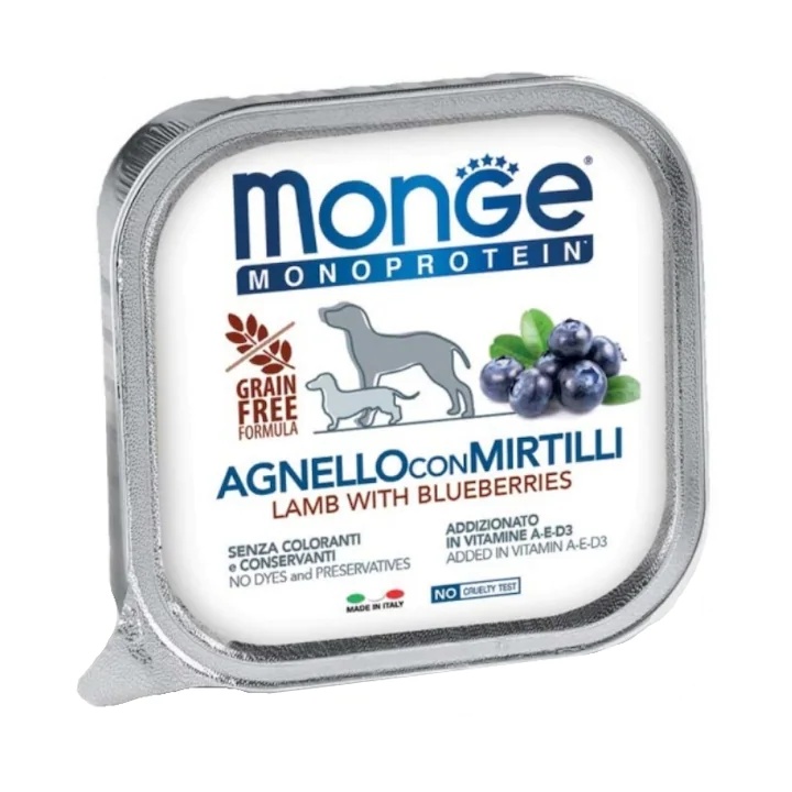 Monge Monoprotein Pateu Miel cu Afine, 150 g