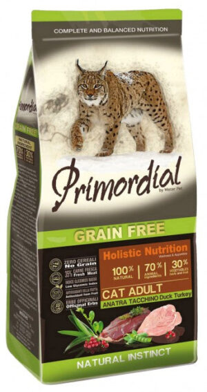 Primordial Grain-Free Pisici Adult Rață & Curcan 2kg