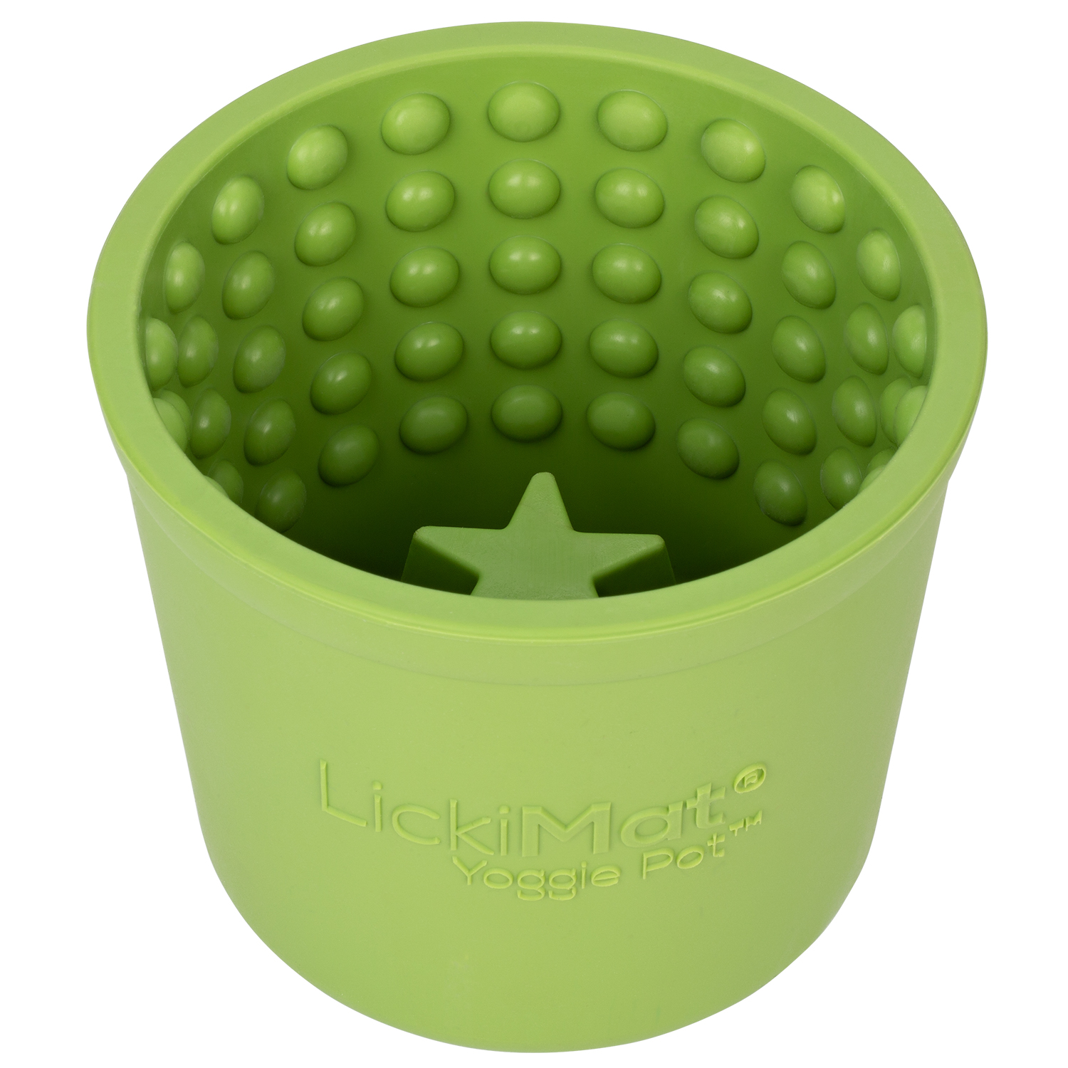 Recipient de lins LickiMat Yoggie Pot verde — The Pet House Brașov
