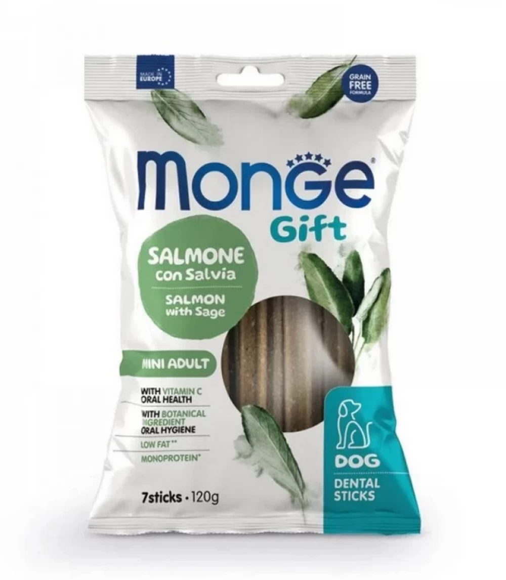 Monge Gift Sticks Dentare Somon cu Salvie (Mini Adult)