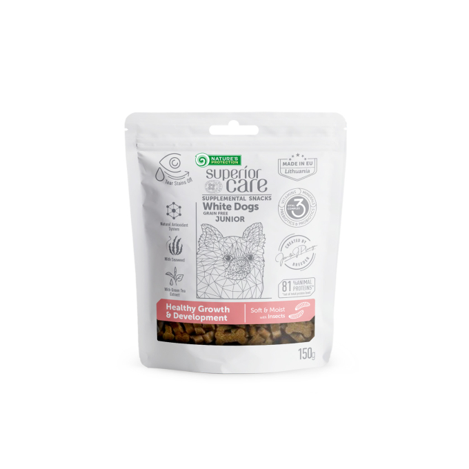 Nature Protection Snack White Dogs Creștere Sănătoasă cu Insecte
