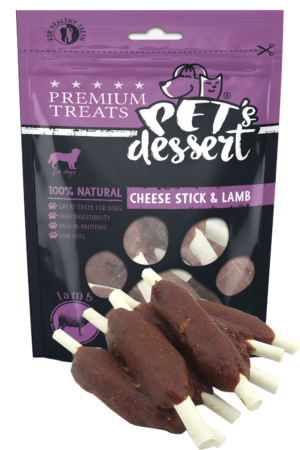 Pet's Dessert Câini Brânză & Miel 80g